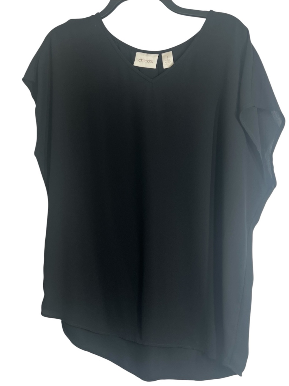 NWOT Chico's Classic Sheer Black and Top Size 1 or Medium